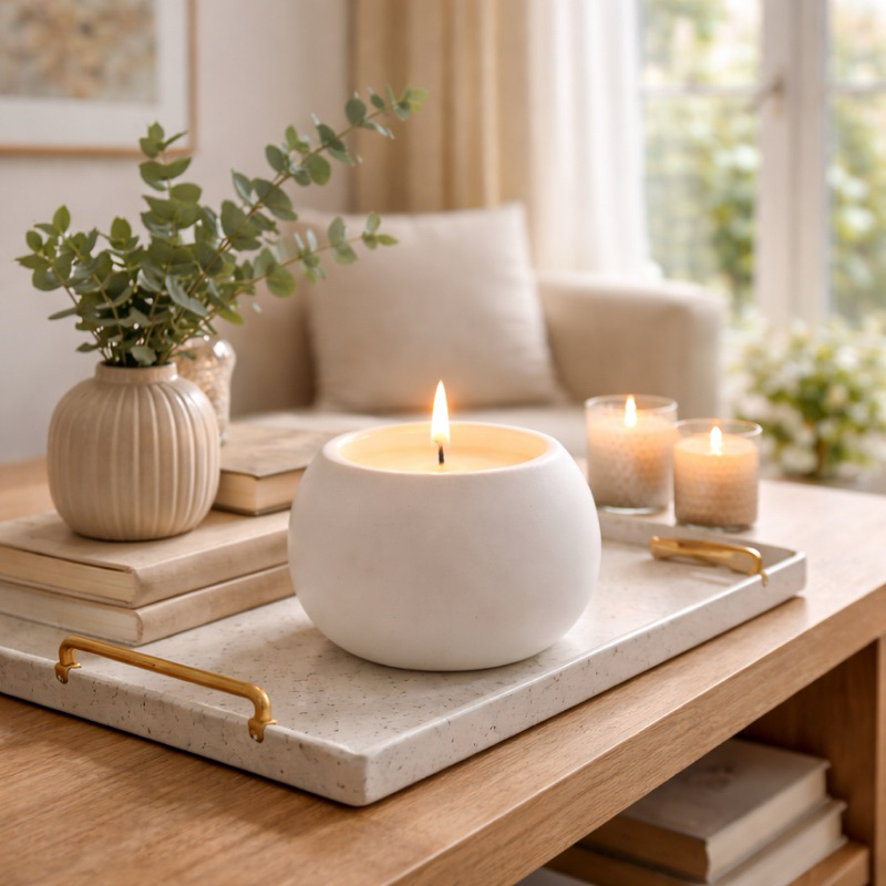 Vela Aromática Artesanal + Vaso Recipiente Reaproveitável para Decoração